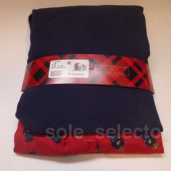 NWT Polo Ralph Lauren Bear Pajama Set Size Medium - Picture 3 of 8
